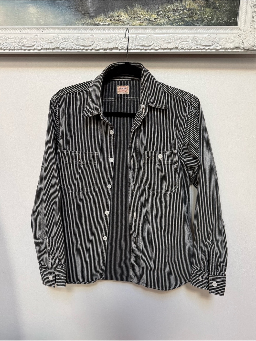 Striped Button-Up Shirt in Black and White
